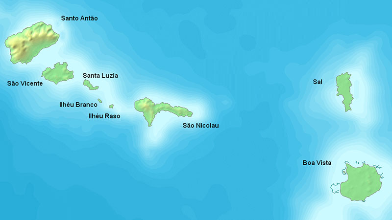 Mapa de las Islas Barlavento