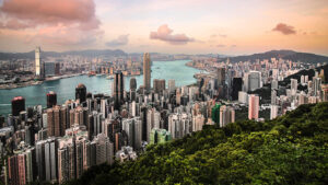 Aerial view of Hong Kong from Victoria Peak
