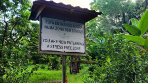 Sign that says You Are Now Entering a Stress-Free Zone.